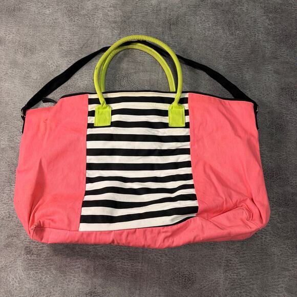 Victorias Secret Vivid Colorblock Striped Duffel Bag - Picture 3 of 7